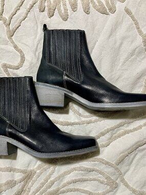 Free People Landry Leather Square Toe Western Boots 41
